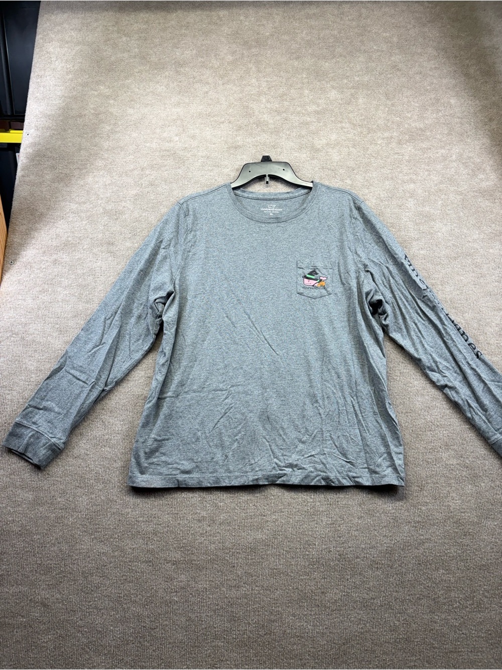 Vineyard Vines Long Sleeve Halloween T-Shirt Gray Size XL